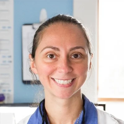 A headshot photo of Christina Papageorgiou, a dentist at Papageorgiou Dental Associates