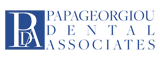 The Papageorgiou Dental Associates website scrolling logo